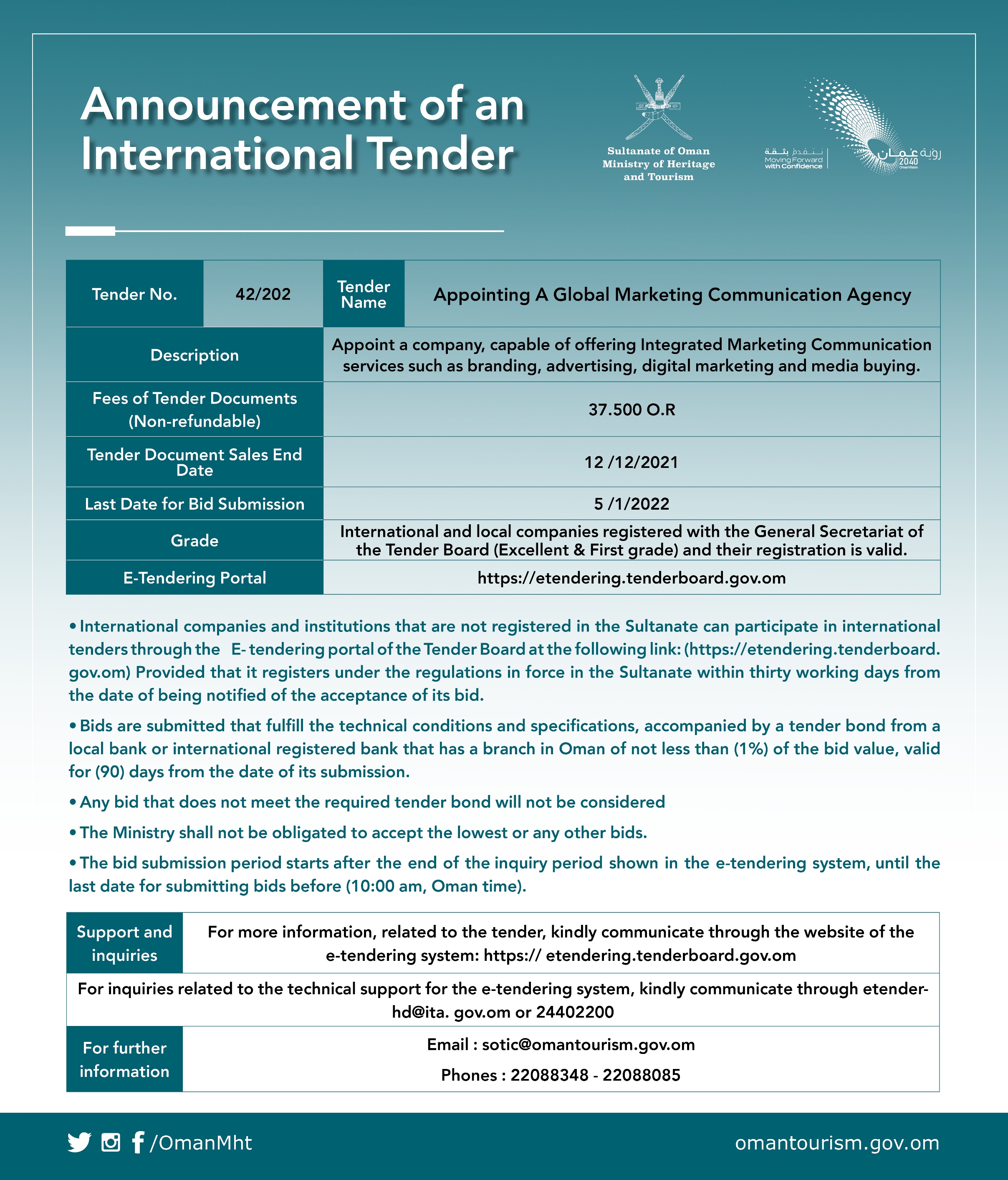 Tender (42/2021) — 1