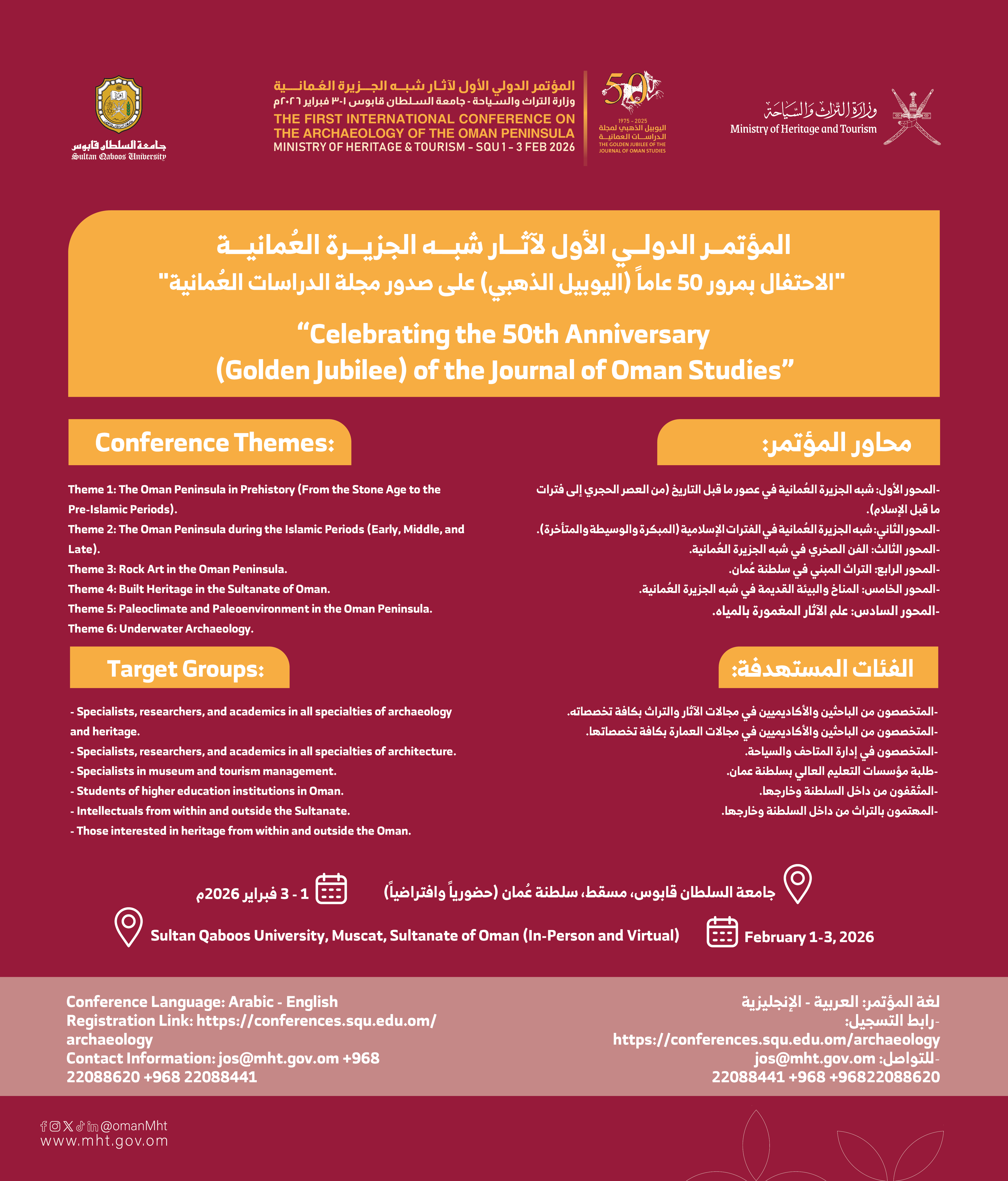 The First International Conference on the Archaeology of the Oman Peninsula 